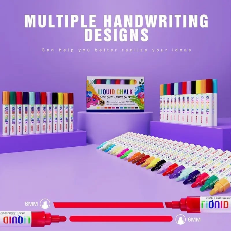 Professional Multi-Surface Liquid Chalk Markers Set