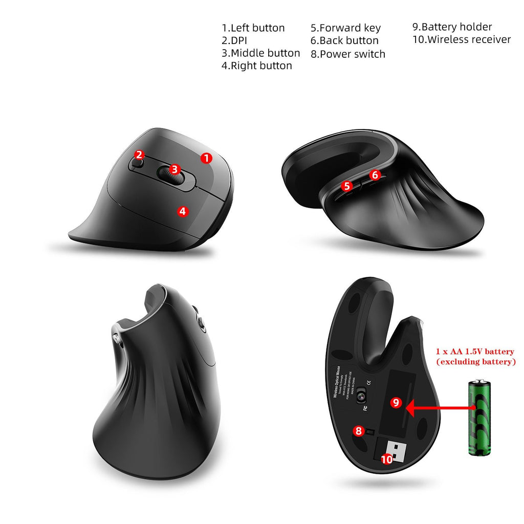 Aless™ Wireless Ergonomic Vertical Mouse