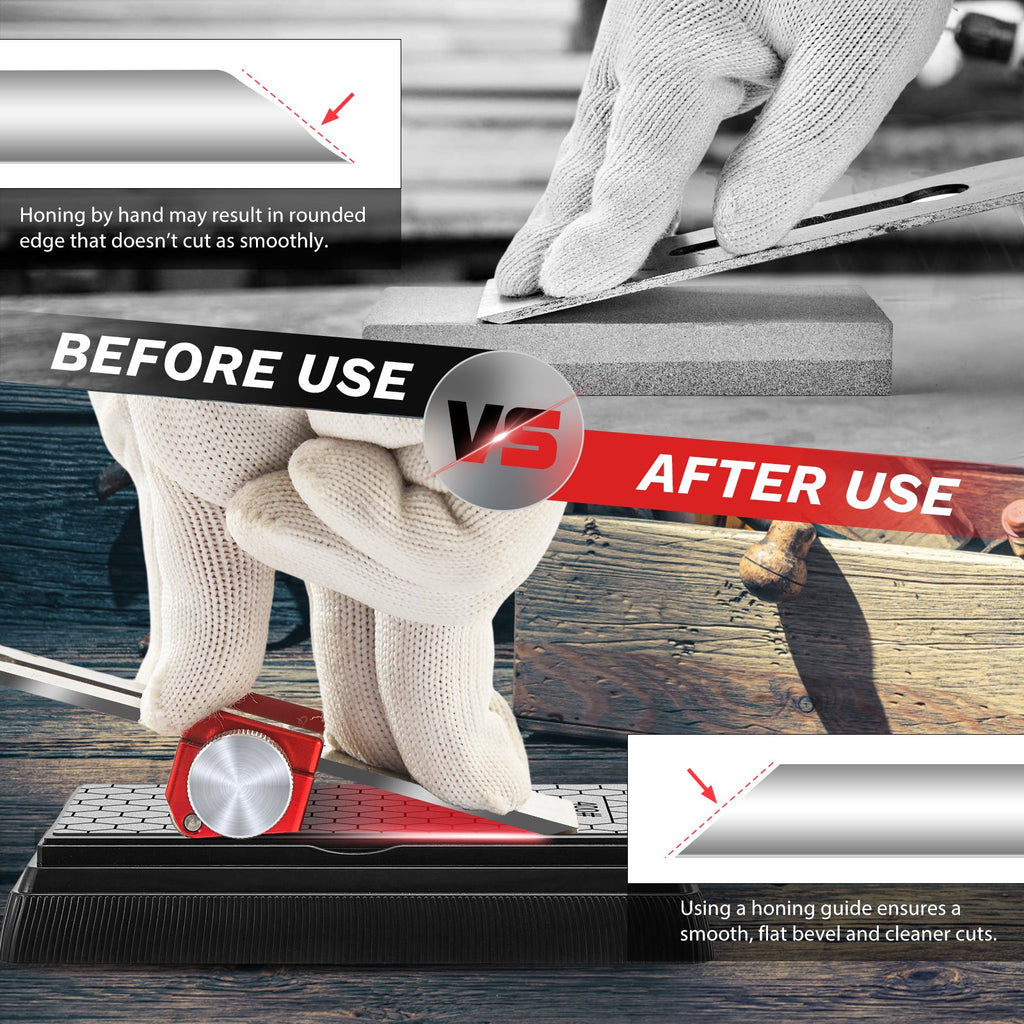 Precision Sharpening for Woodworking Tools - Honing Guide Tool (Upgraded Version)