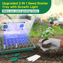 Load image into Gallery viewer, Seed Starter Tray with Grow Light,2 Pack 80 Cells