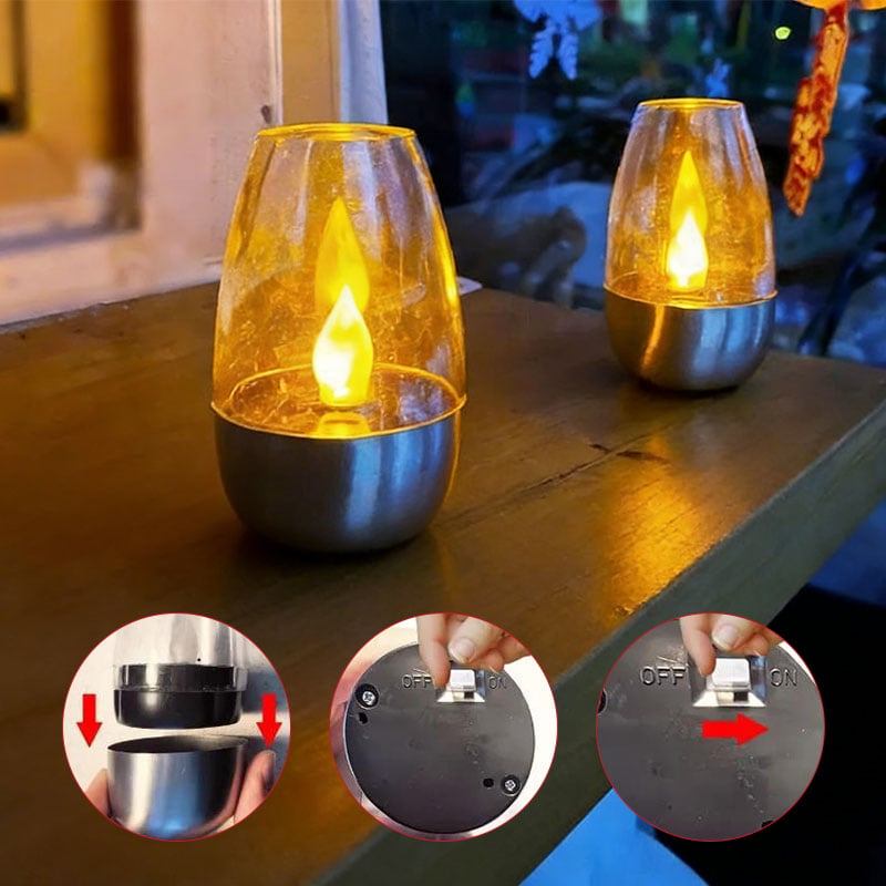 Solar LED Candle Goblet Light for Outdoor Waterproof Use