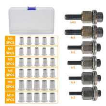 Load image into Gallery viewer, Flat Head Threaded Insert Rivet Nut Set