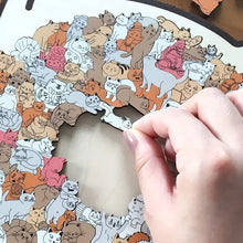 Load image into Gallery viewer, 135-Teiliges Katzenförmiges Holzpuzzle