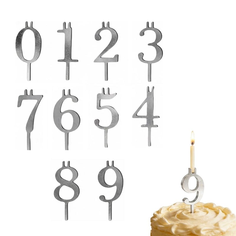 Reusable Number Birthday Candle Holder Set