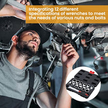 Load image into Gallery viewer, Sakerplus 12-in-1 Quick Ratchet Wrench Set