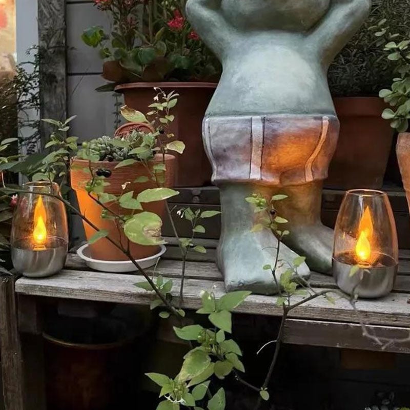 Solar LED Candle Goblet Light for Outdoor Waterproof Use