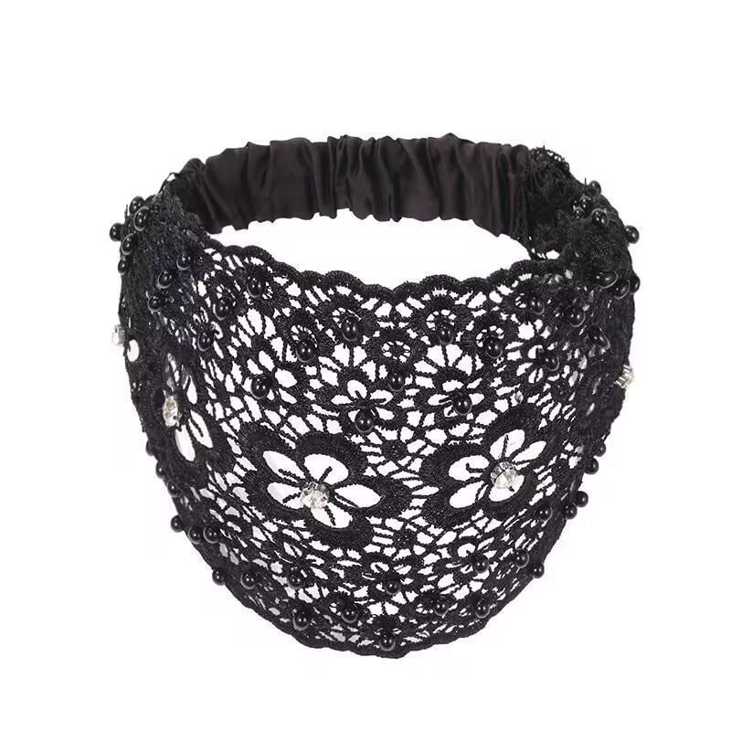 Plum Blossom Hollow Beaded Wide Headband