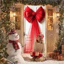 Load image into Gallery viewer, Christmas Door Bow Ribbon Decoration