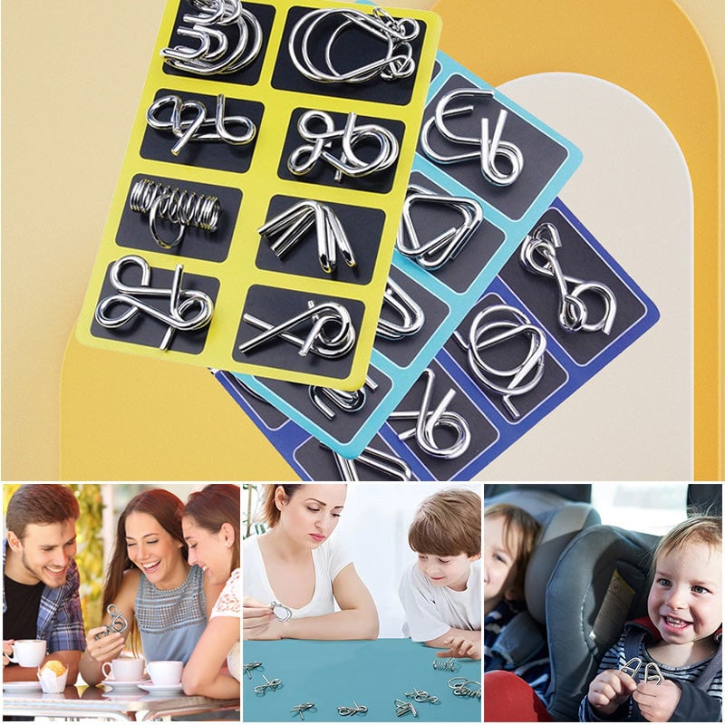 24-Piece Metal Wire Puzzle Set