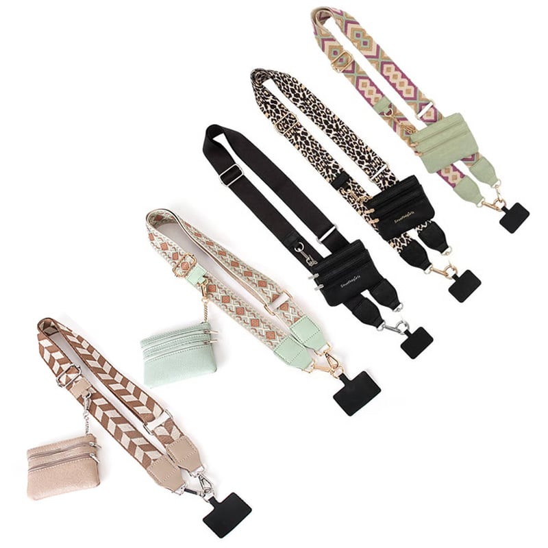 Phone Strap with Zippered Pouch