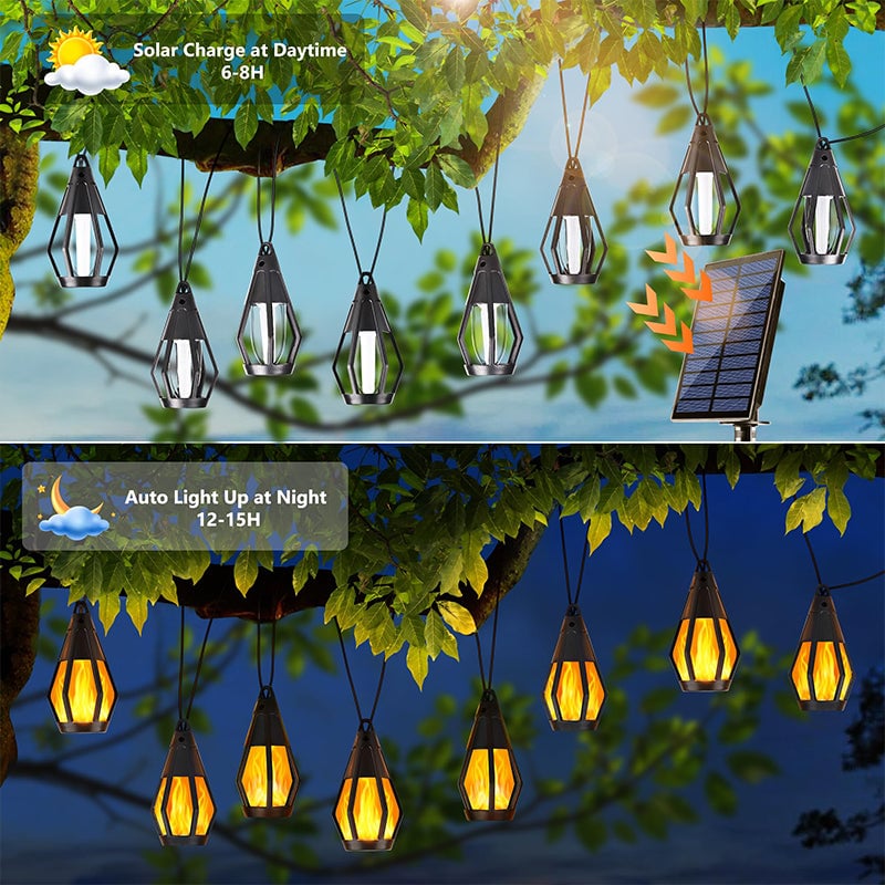 Solar Flame String Solar Flickering Flame String Lights – nuvayo