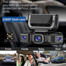 Load image into Gallery viewer, 4 Channel Dash Cam Front Rear
