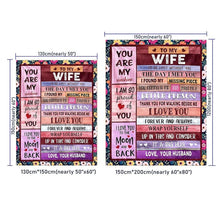 Load image into Gallery viewer, To My Wife Blanket – Romantic Gift from Husband