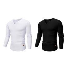 Load image into Gallery viewer, Men's Slim Fit V-Neck Longline Muscle Shirt