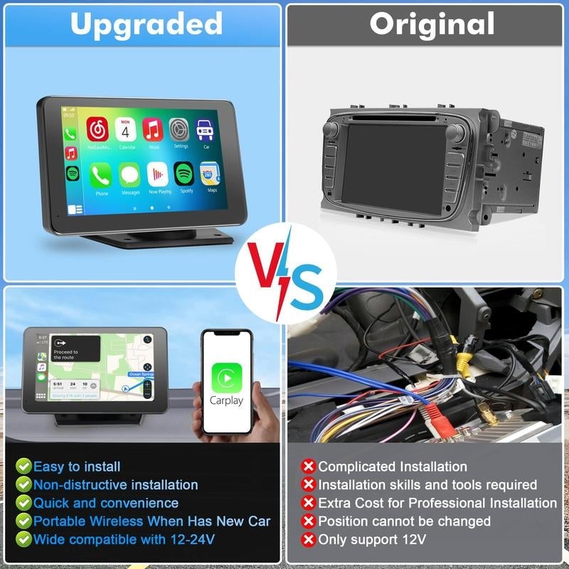 Portable Wireless CarPlay Touch Screen