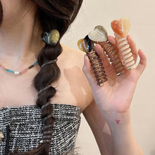 Load image into Gallery viewer, 4 PCS - Heart Shaped Straight Telephone Cord Ponytail Holder