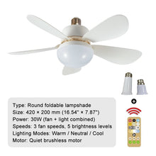 Load image into Gallery viewer, Ceiling Fan with Remote &amp; LED Light