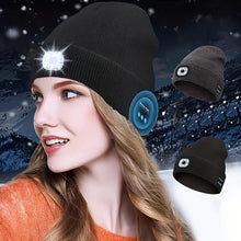 Load image into Gallery viewer, Bluetooth Beanie with LED Light &amp; Removable Speakers