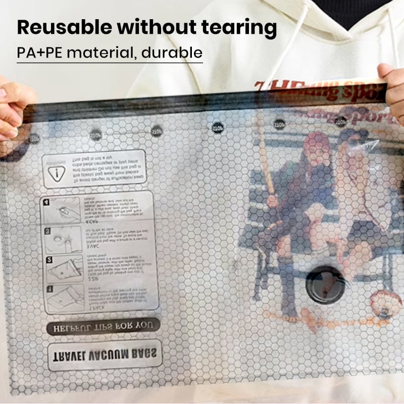 Cordless Travel Vacuum Bag Set (Rechargeable Pump + 15 Bags)