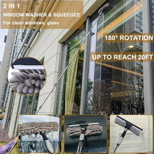 Load image into Gallery viewer, 425 cm 2 in 1 Retractable Window Cleaning Brush &amp; Scraper Set