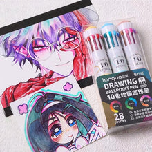 Load image into Gallery viewer, 6-Pack Multicolor Pens – 10-in-1 Colored Ballpoint Pen Set