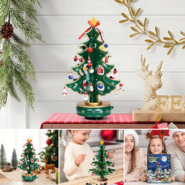 24 Days Countdown Calendar with Christmas Tree 24 PCS Ornaments