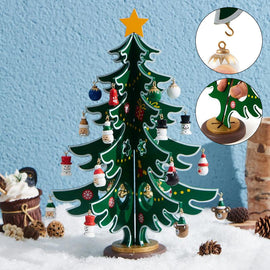 24 Days Countdown Calendar with Christmas Tree 24 PCS Ornaments