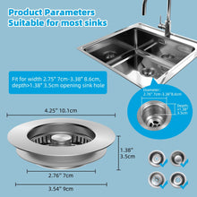 Load image into Gallery viewer, 3 in 1 Kitchen Sink Drain Strainer