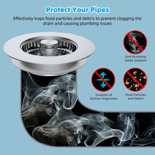 Load image into Gallery viewer, 3 in 1 Kitchen Sink Drain Strainer